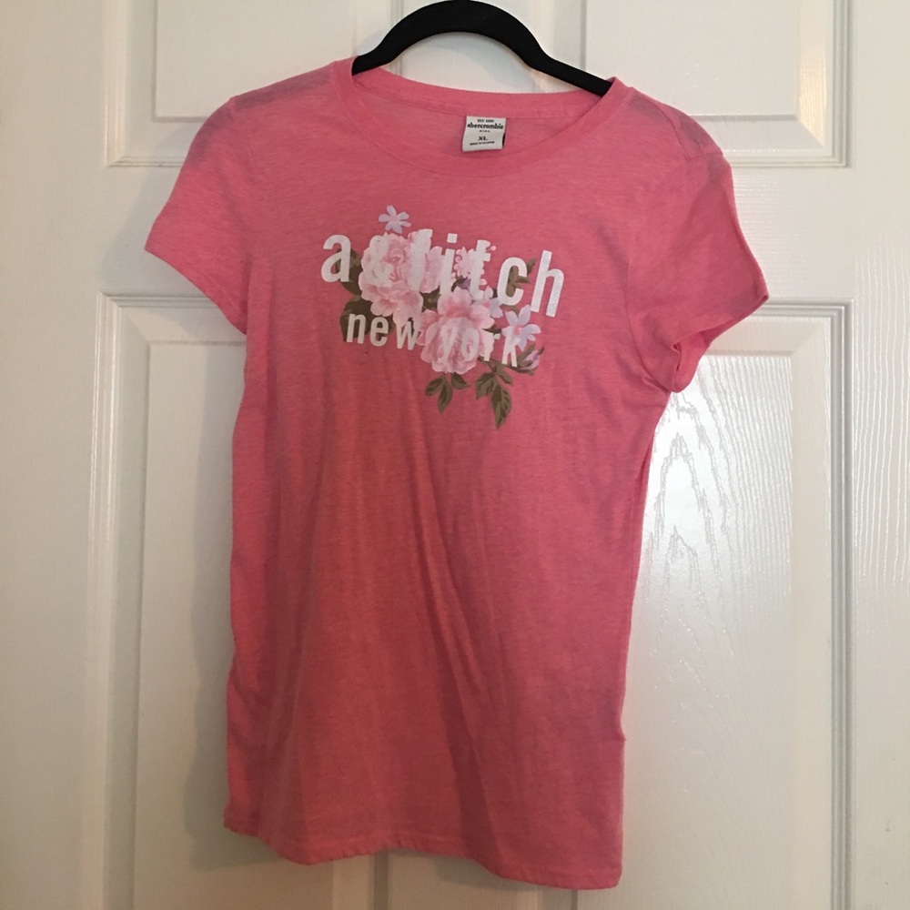 abercrombie and fitch pink t-shirt
